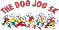 Dog Jog Logo Red Dog Jog Logo with running dogs